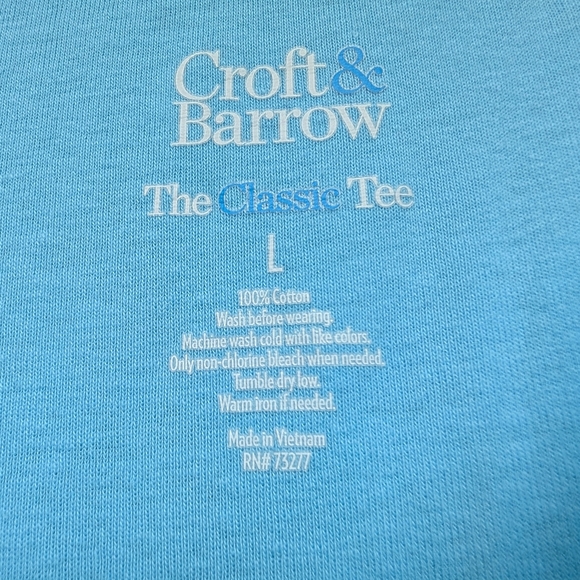 Croft & Barrow Essential Crewneck Tee Color: Blue Size:L (EUC) - Picture 4 of 8